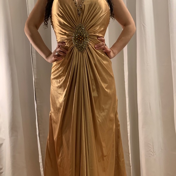 Vintage golden glamour evening gown - Picture 2 of 8